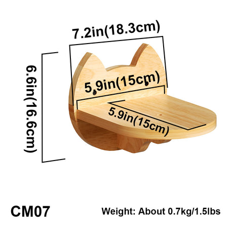 PETOMG Cat Wall Steps, Cat Shelf, Cat Ladder, Cat Walks(2PCS)| Rubberwood