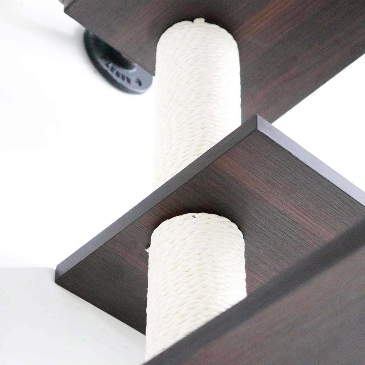 Cat Wall Shelves Set | Cat Perch & Cat Steps | Smoky Rubberwood