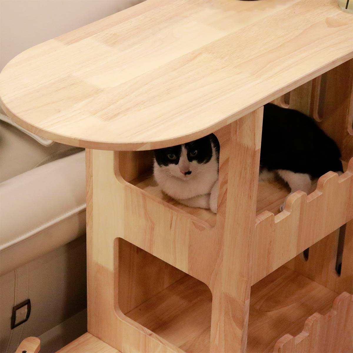 PETOMG Modern Cat Tree, Cat Huonekalut, Cat House| Kumipuu