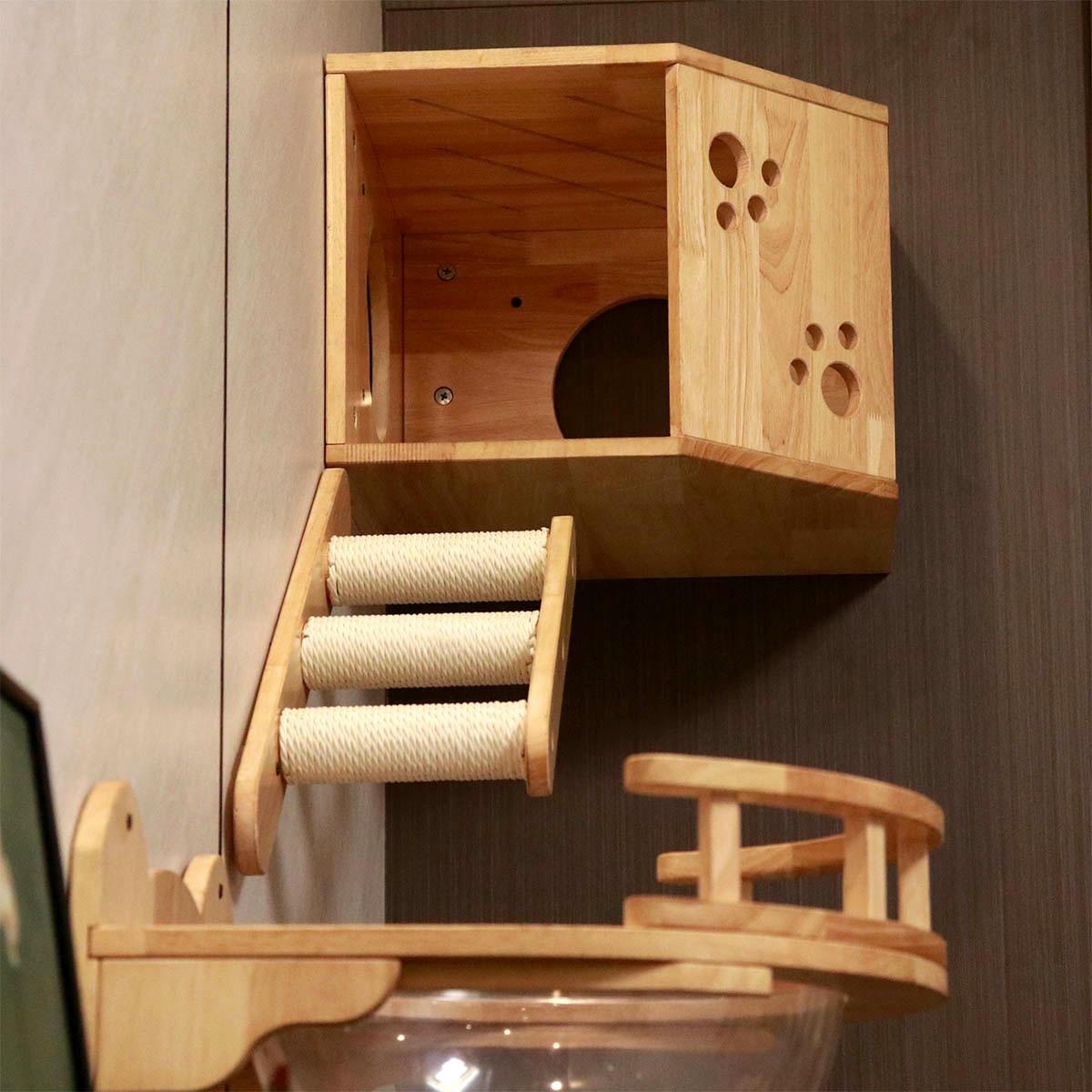 Wall-Mounted Cat Wall Set, Corner Cat Bed, Cat Climbing System, Cat Wall Shelves, Suitable for Modern Home Design