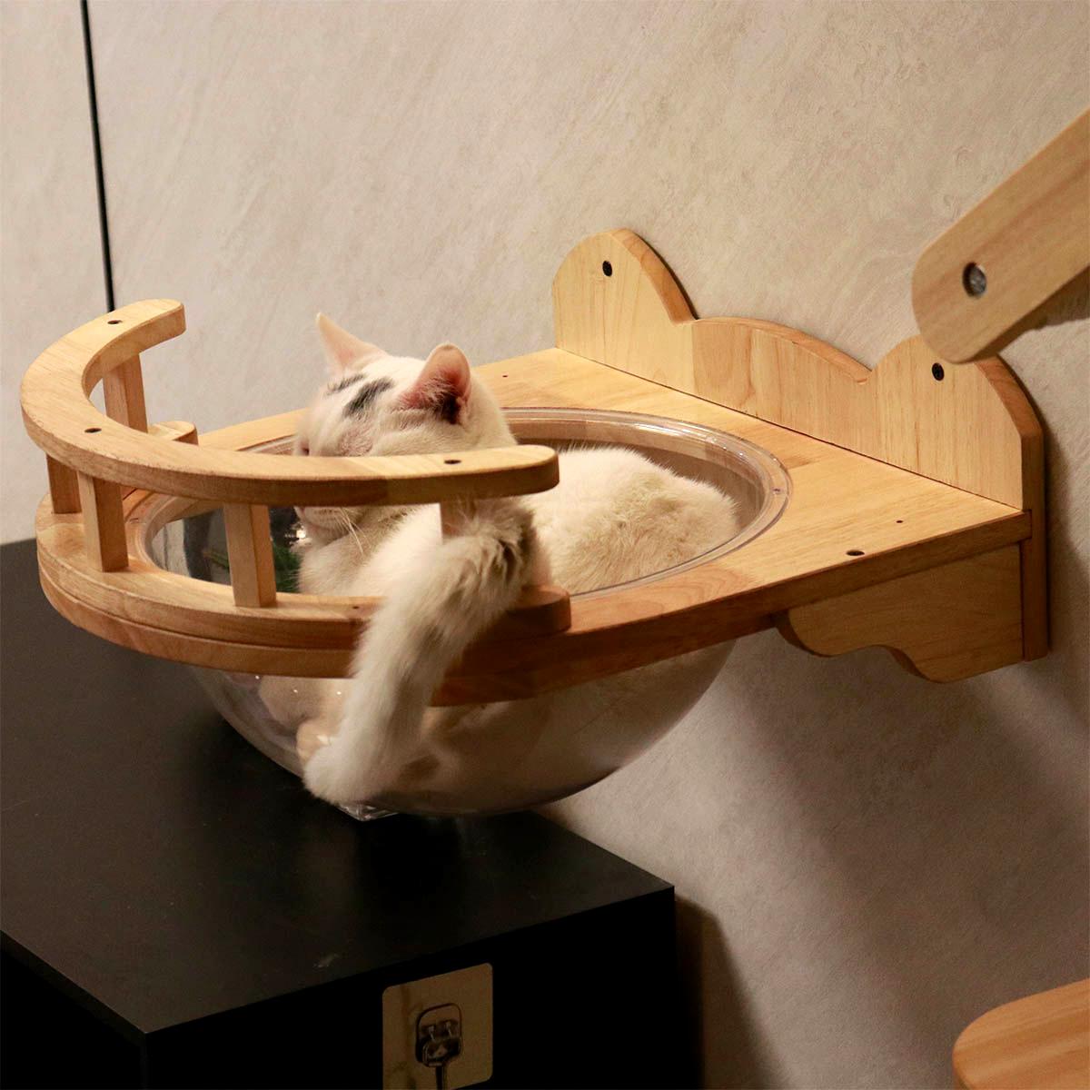 Wall-Mounted Cat Wall Set, Corner Cat Bed, Cat Climbing System, Cat Wall Shelves, Suitable for Modern Home Design