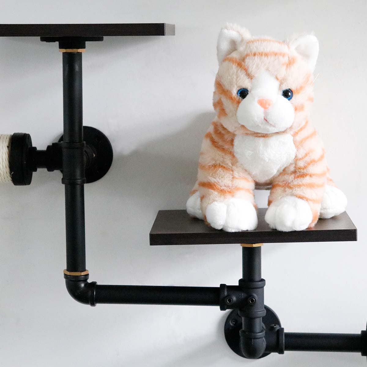 Smoky Rubber Wood Cat Shelves | Premium Wall-Mounted Cat Furniture Set