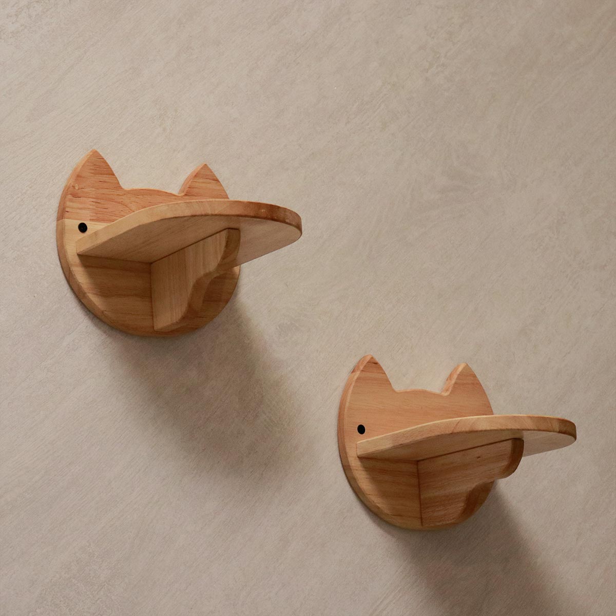PETOMG Escalones de pared para gatos, estante para gatos, escalera para gatos, paseos para gatos (2 piezas) | Madera de caucho