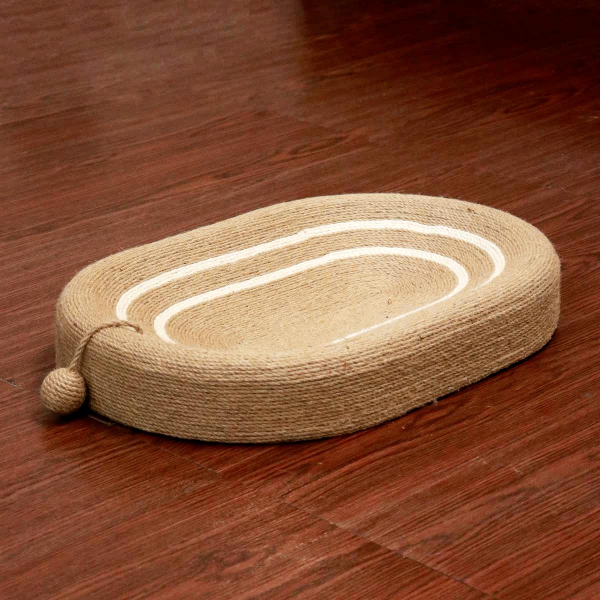 Sisal Cat Bed & Scratcher in One | Round Cat Nest with Natural Sisal Surface | Multi-Functional Cat Lounger
