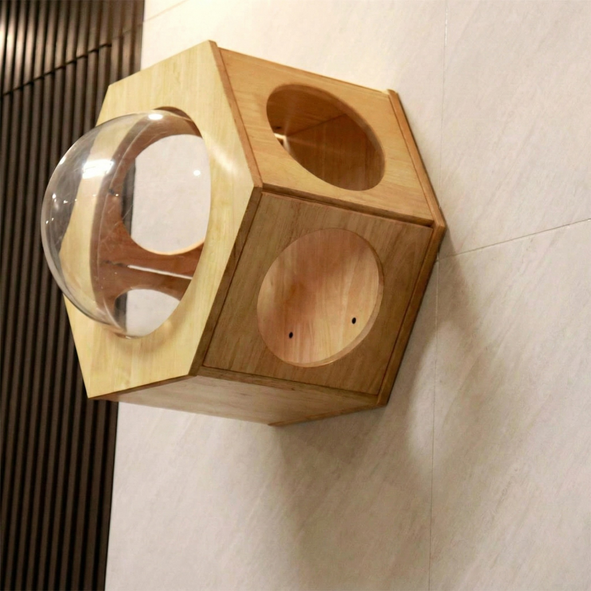 Hexagonal Wall-Mounted Cat Furniture Set | Stylish Modular Design | Sturdy Sisal Scratching Post | Ideal for Multi-Cat Homes