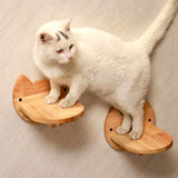 PETOMG Cat Wall Steps, Cat Shelf, Cat Ladder, Cat Walks(2PCS)| Rubberwood