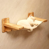 Wall-Mounted Cat Hammock | Rubberwood Frame | Cozy Elevated Lounger