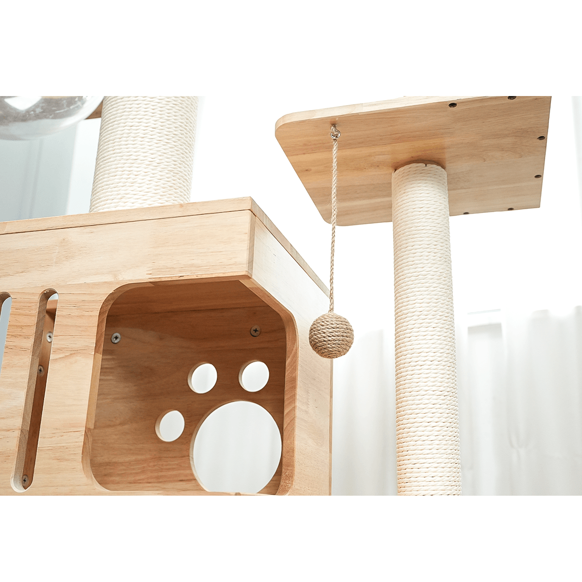 PETOMG Aesthetic Cat Tree 21.7''*16.5''*45.7'' | Rubber Wood