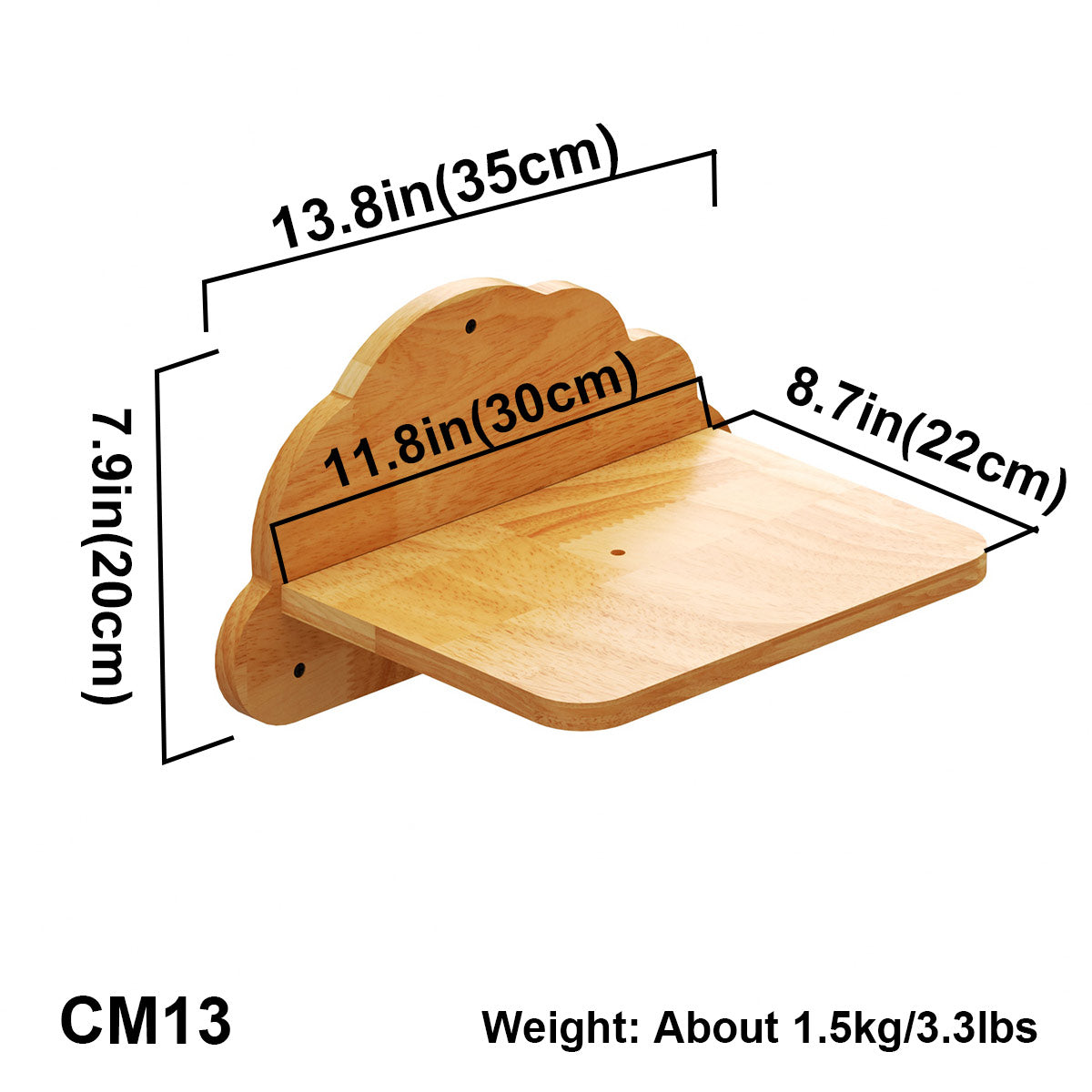 PETOMG Escalones de pared para gatos, estante para gatos, paseos para gatos, escalera para gatos | Madera de caucho