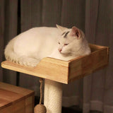 Floor to Ceiling Cat Tree | Solid Rubberwood Build | Long-Lasting Style & Strength