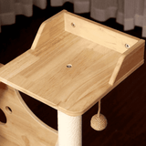 PETOMG Floor to Ceiling Cat Tree, Rubber Wood, No Drilling, Adjustable Height (89.4'' - 109'')