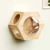 PETOMG Cat Wall House, Cat Perch, Large Cat Shelf with Spaceship| Rubberwood