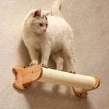 PETOMG Estantes para gatos, percha para gatos, paseos para gatos de madera de caucho | Juego de pared para gatos