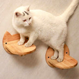 PETOMG Estantes para gatos, percha para gatos, paseos para gatos de madera de caucho | Juego de pared para gatos