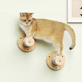 PETOMG Poste rascador para gatos, escalones de pared para gatos, paseos para gatos (2 piezas) | Madera de caucho