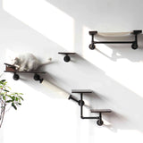 PETOMG Smoky Rubber Wood Cat Shelves Set, Cat Hammock (5PCS)