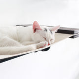 PETOMG Wall-Mounted Cat Shelf, Cat Hammock | Smoky Rubber Wood