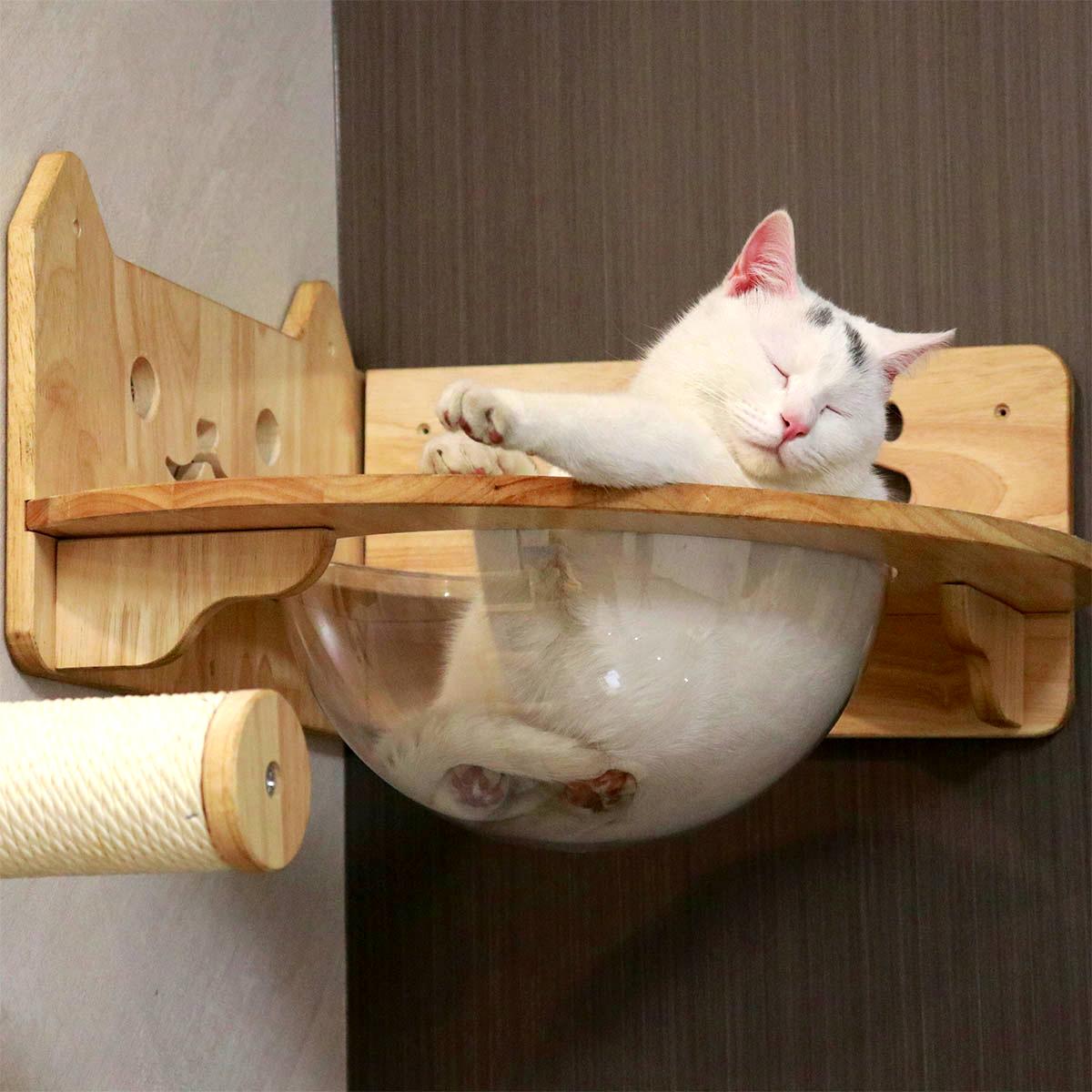 Percha para gatos, cápsula espacial para gatos montada en la pared (esquina)