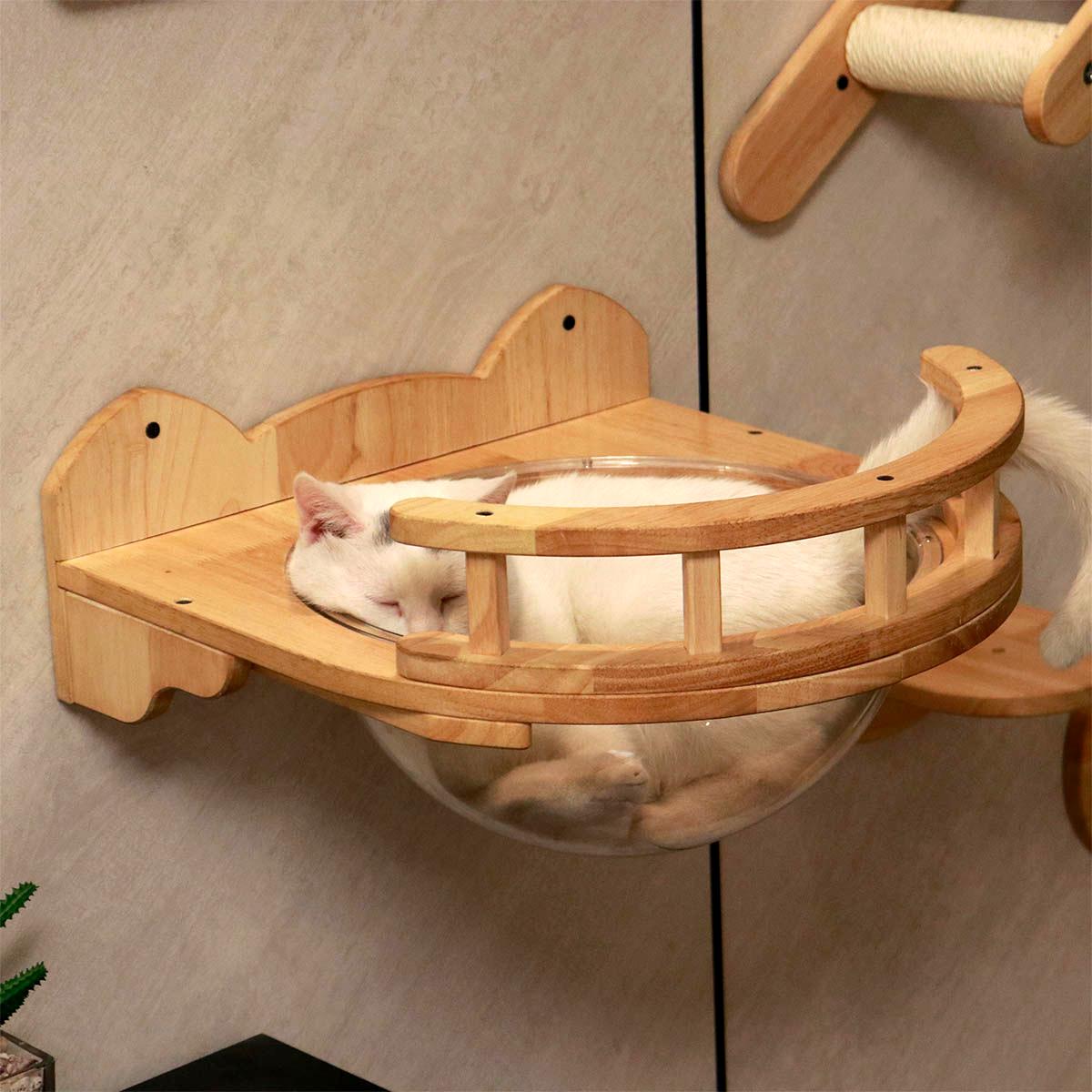 Percha para gatos, cápsula espacial para gatos montada en la pared (esquina)