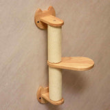 PETOMG Poste rascador para gatos, estantes de pared para gatos, paseos para gatos | Madera de caucho