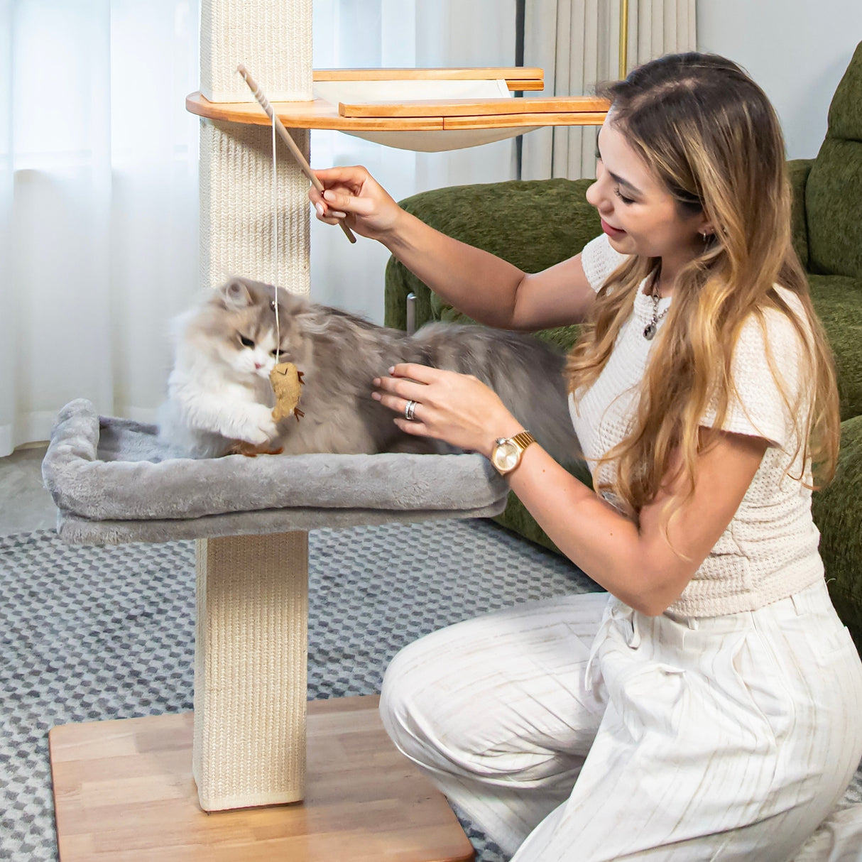 Square-Post Floor-to-Ceiling Cat Tree