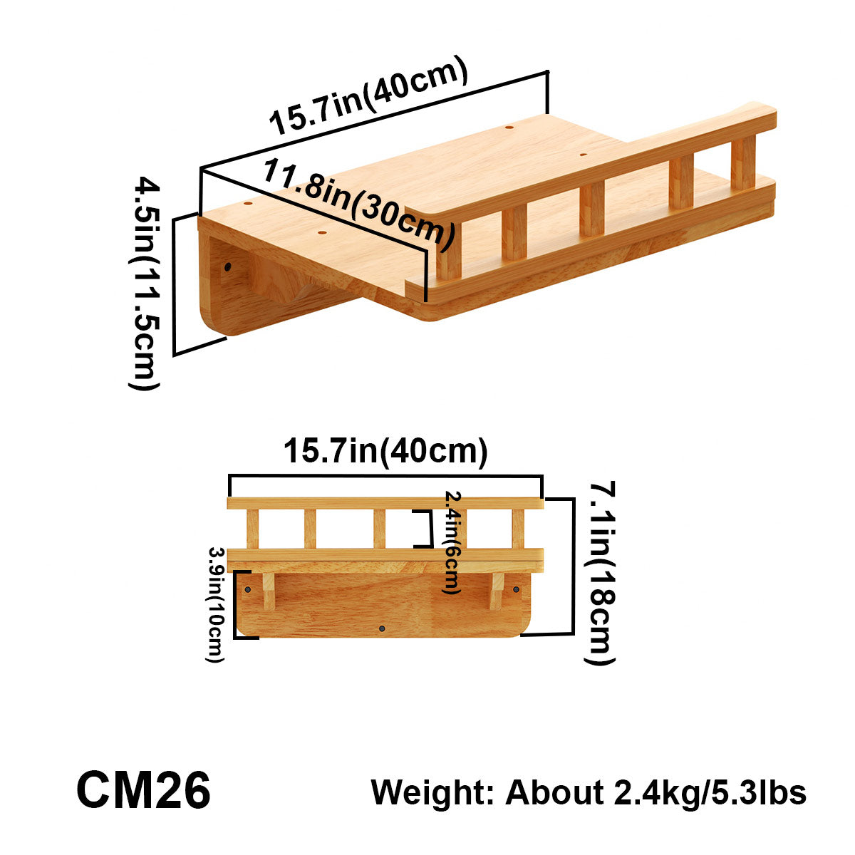 PETOMG Percha para Gatos, Cama de Pared para Gatos, Estante de Pared para Gatos | Madera de caucho