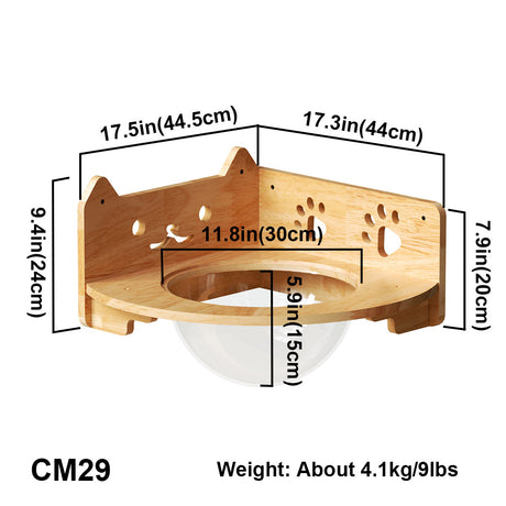 PETOMG Percha para gatos, estante para gatos, muebles para gatos montados en la pared, nave espacial para gatos | Madera de caucho