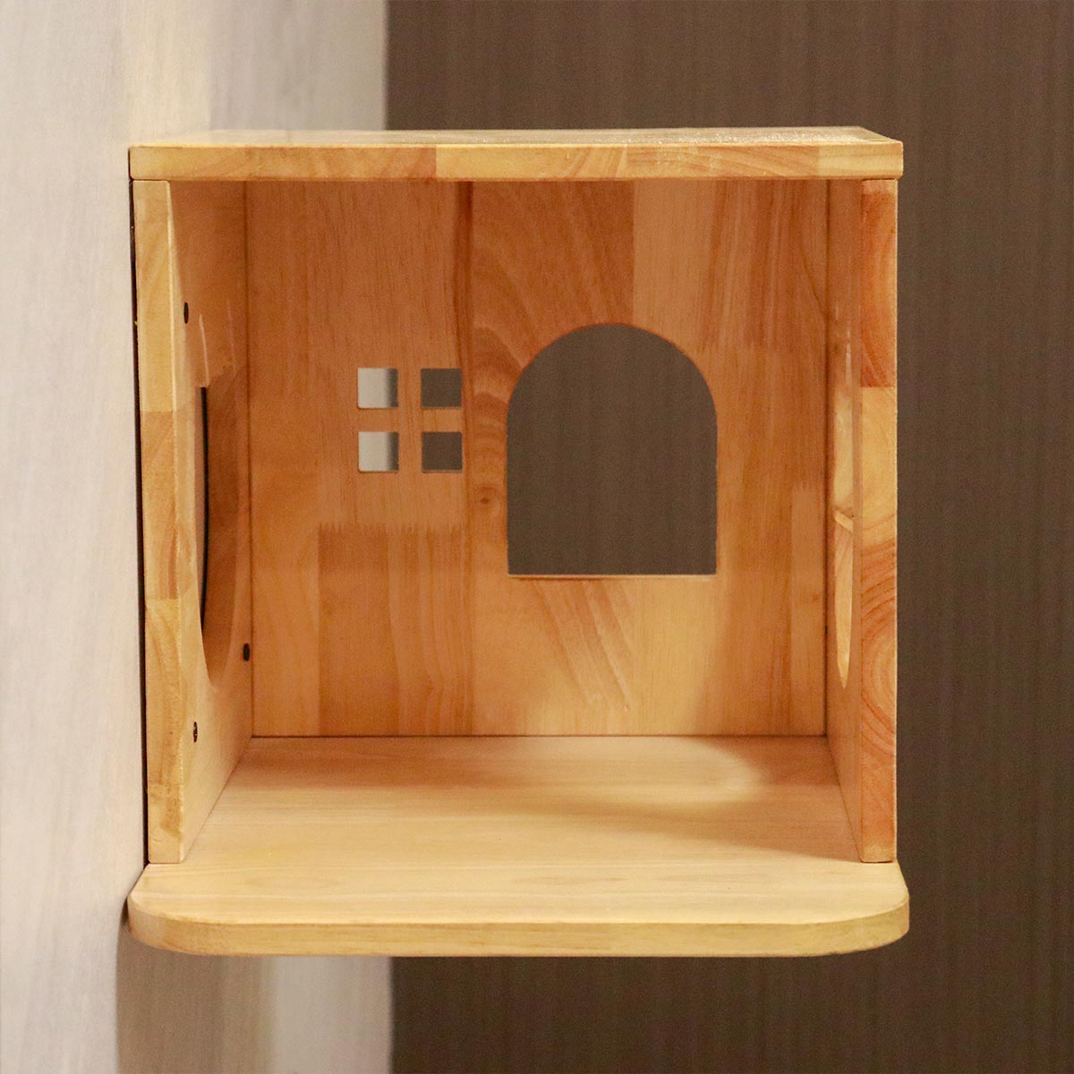 PETOMG Wall Mounted Cat House, Cat Wall Furniture, Cat Wall Bed| Rubberwood