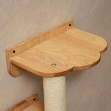 PETOMG Cat Wall Steps, Cat Shelf, Cat Ladder, Cat Climbers for Walls| Rubberwood