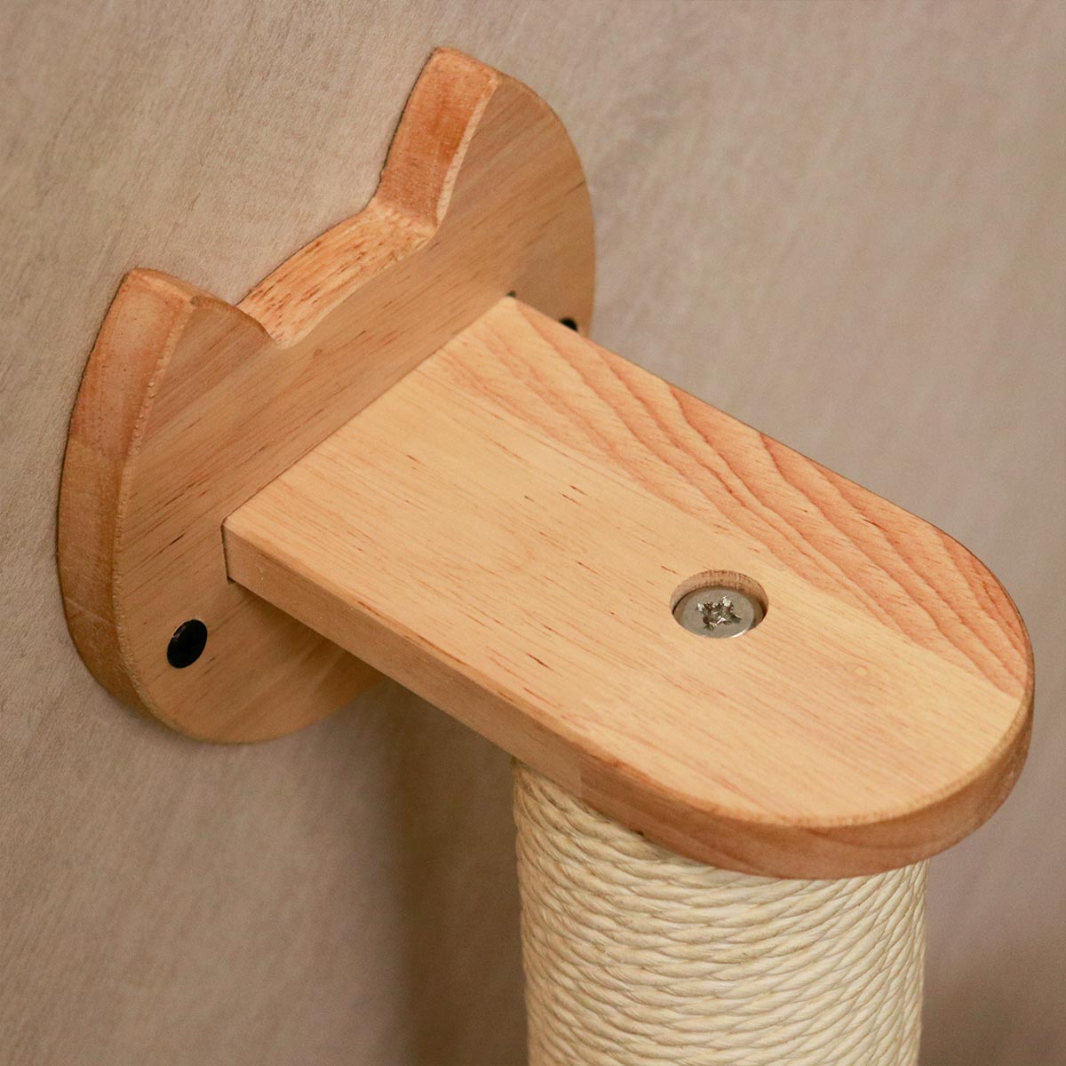 PETOMG Poste rascador para gatos, estantes de pared para gatos, paseos para gatos | Madera de caucho