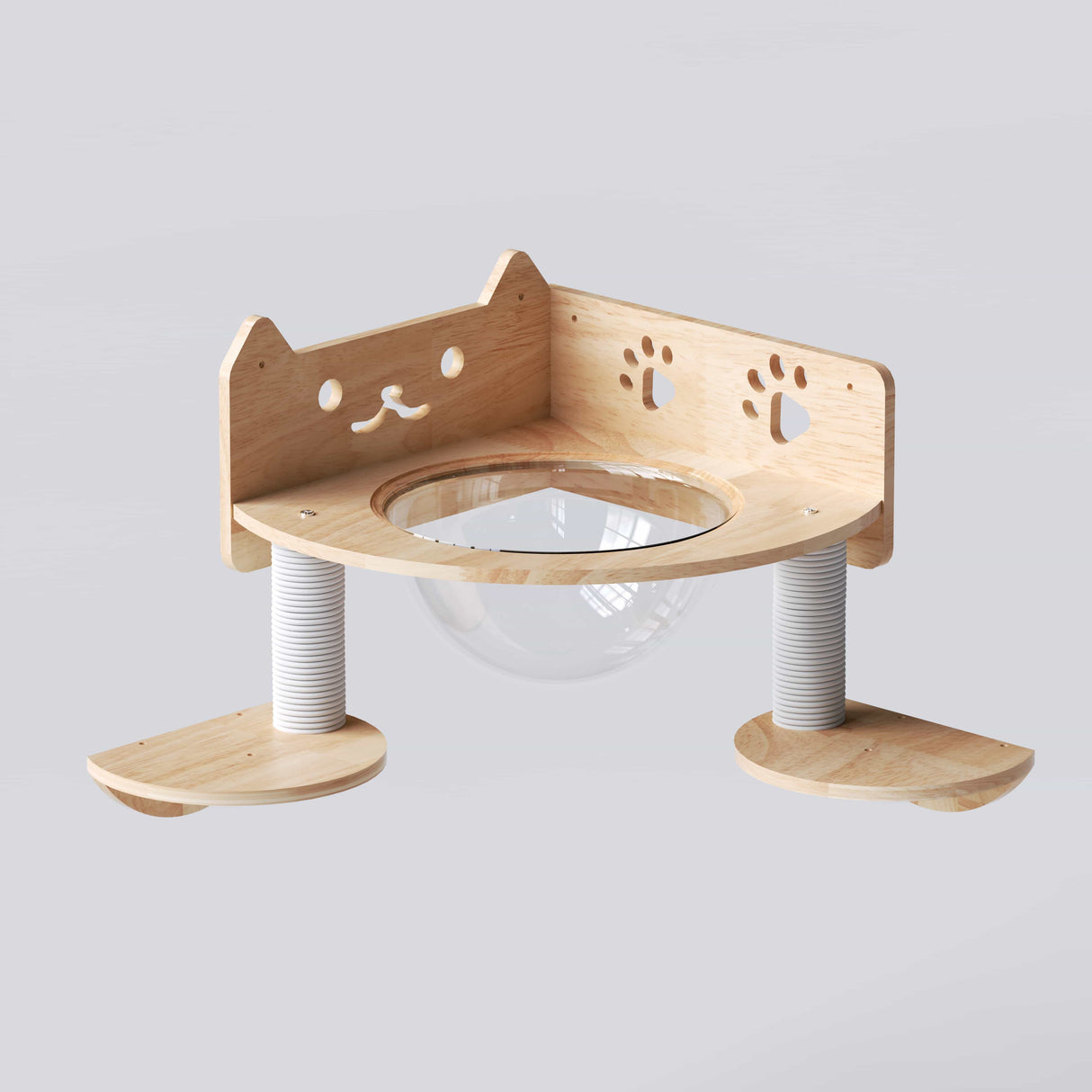 PETOMG Percha Grande para Gatos, Cama Grande de Pared para Gatos, Nave Espacial para Gatos | Madera de caucho