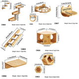 PETOMG Estantes para gatos, estante de pared para gatos DIY, paseos para gatos | Juego de pared para gatos | Madera de caucho