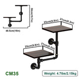 PETOMG Dual-Level Cat Climbing Shelves | Eco-Friendly Smoky Wood & Aluminum Design