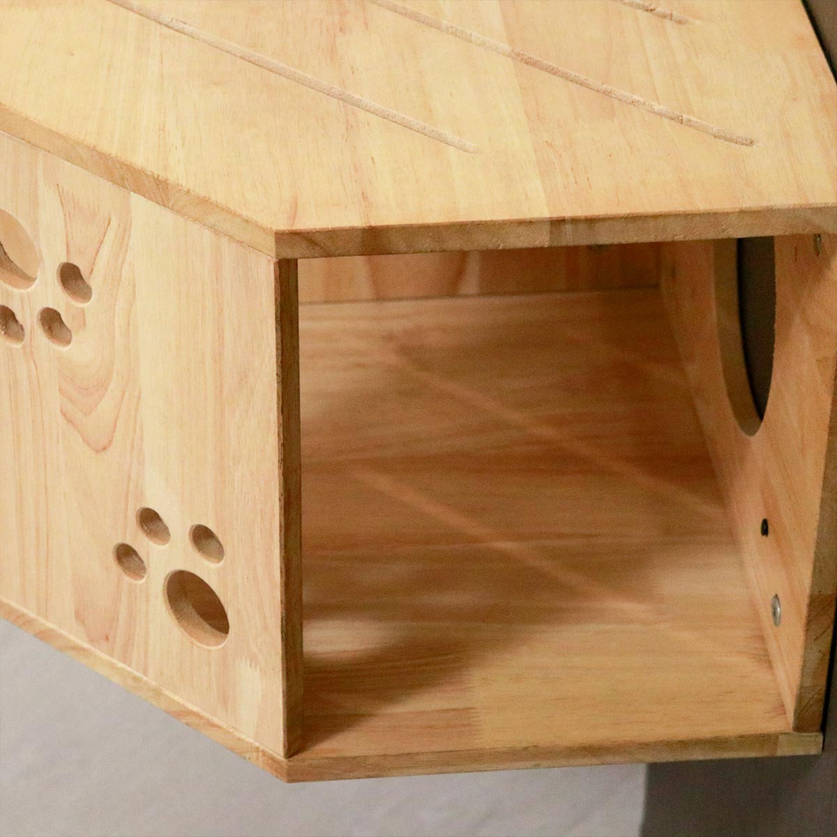 PETOMG Casa para gatos montada en la pared, estante para gatos, percha para gatos | Madera de caucho