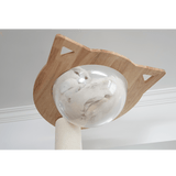 PETOMG Árbol para Gatos de Techo a Suelo de Madera de Goma, sin Perforaciones, Altura Ajustable (230 cm - 280 cm)