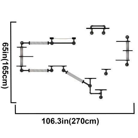 Complete Wall-Mounted Cat Climbing System