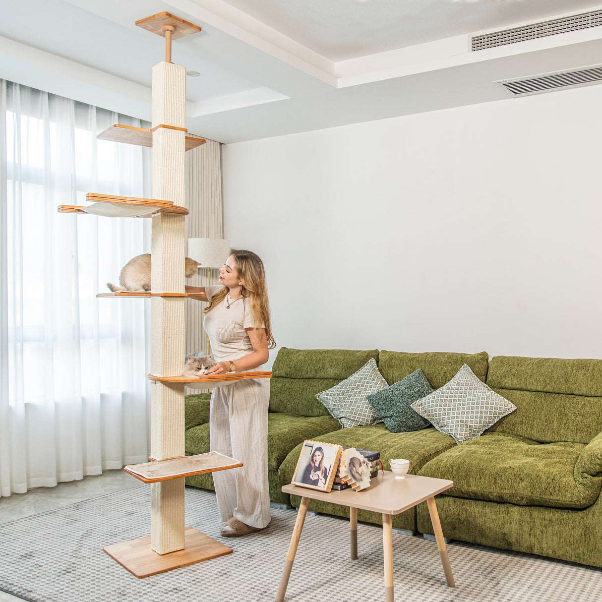 Square-Post Floor-to-Ceiling Cat Tree
