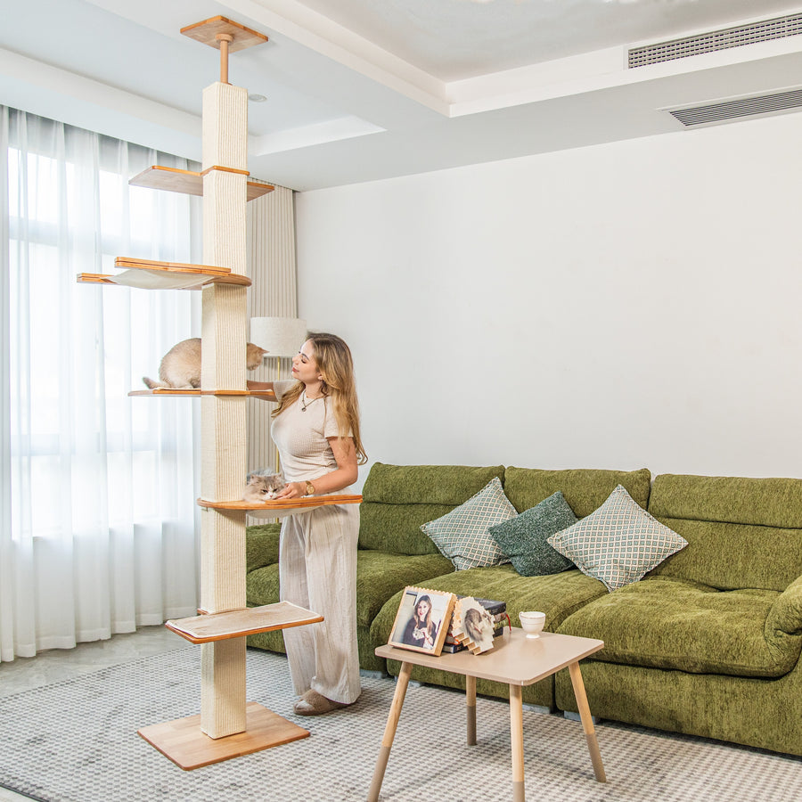 Square-Post Floor-to-Ceiling Cat Tree