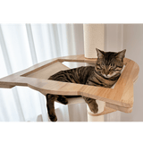 PETOMG Rubber Wood Cat Tree Floor to Ceiling, No Drilling, Adjustable Height (90.6'' - 110.2'')