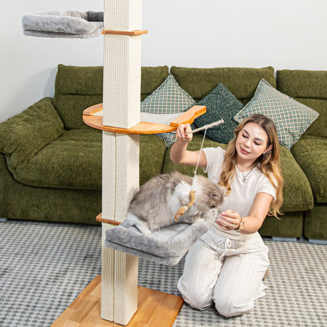 Square-Post Floor-to-Ceiling Cat Tree