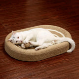 Sisal Cat Bed & Scratcher in One | Round Cat Nest with Natural Sisal Surface | Multi-Functional Cat Lounger