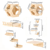 PETOMG Estantes para gatos, parque infantil de pared para gatos, escalones de pared para gatos | Juego de pared para gatos | Madera de caucho 