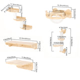 PETOMG Estantes para Gatos de Madera de Caucho, Estante de Pared para Gatos DIY, Percha para Gatos | Juego de pared para gatos