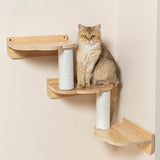 PETOMG Cat Wall Steps, Cat Shelf, Cat Ladder, Cat Climbers for Walls| Rubberwood