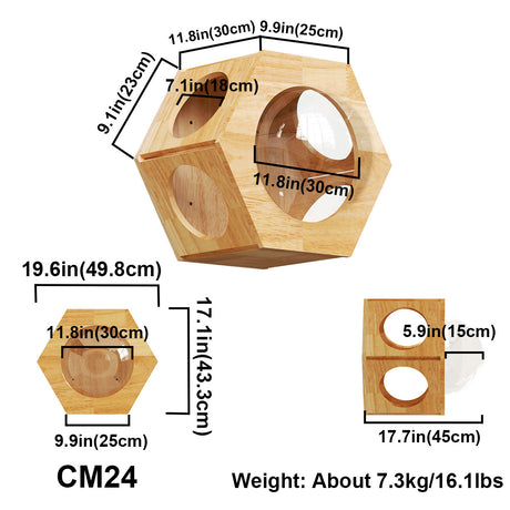 Large Hexagon Cat Wall Bubble House,CM24