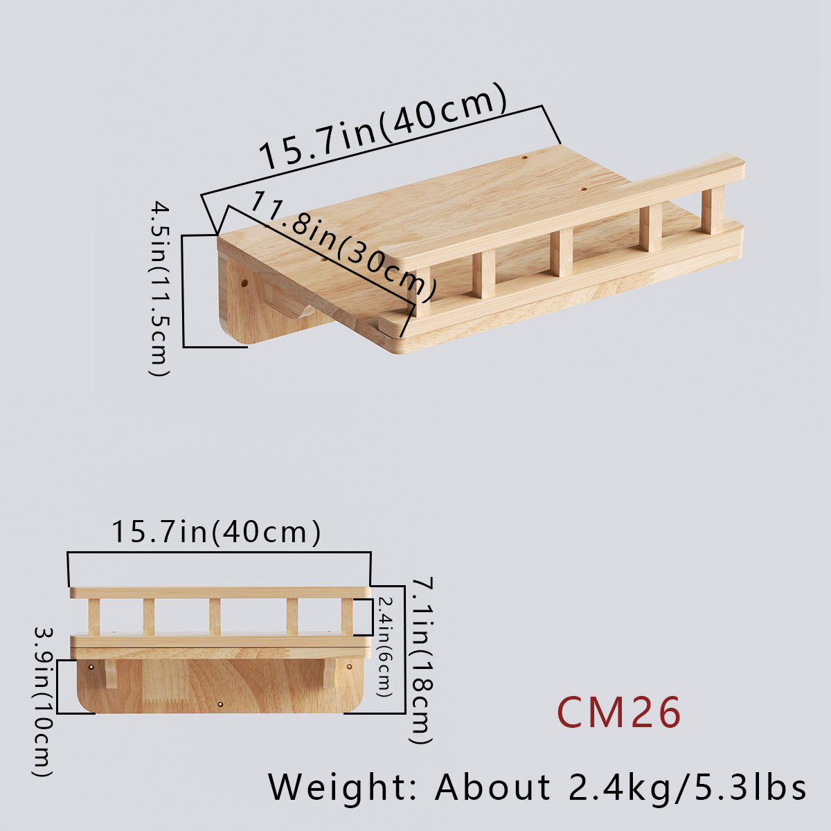 PETOMG Percha para Gatos, Cama de Pared para Gatos, Estante de Pared para Gatos | Madera de caucho