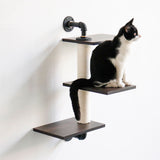 PETOMG Three-Level Wall-Mounted Cat Shelf | Smoky Color