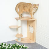 PETOMG Rubberwood Cat Shelves, Cat Perch, Cat Walks | Cat Wall Mounted Set