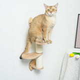 PETOMG Estantes para gatos, parque infantil de pared para gatos, escalones de pared para gatos | Juego de pared para gatos | Madera de caucho 