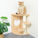 PETOMG Poste rascador para gatos, estante de pared para gatos, escalones de pared para gatos | Madera de caucho